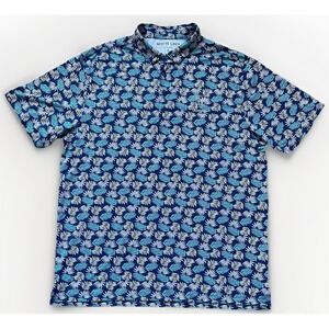 Matte Grey Golf Polo Shirt XL Floral Print With TPC Scottsdale Logo